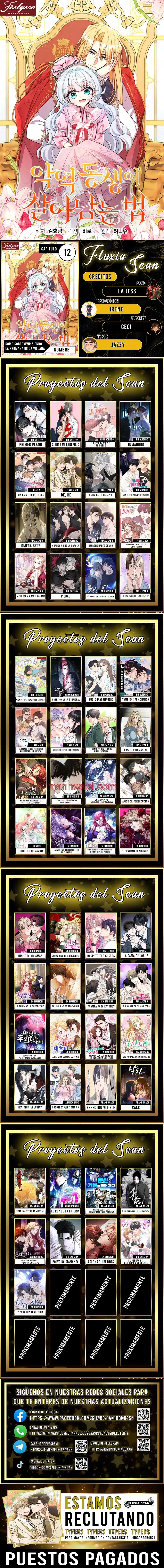 Cómo sobrevivir siendo la hermana de la villana - Capítulo 12 manhwa