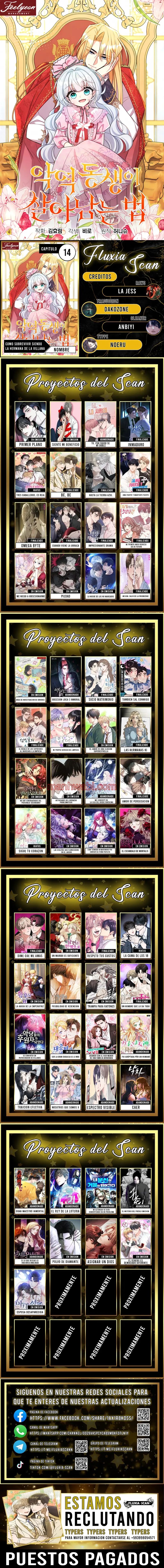 Cómo sobrevivir siendo la hermana de la villana - Capítulo 14 manhwa