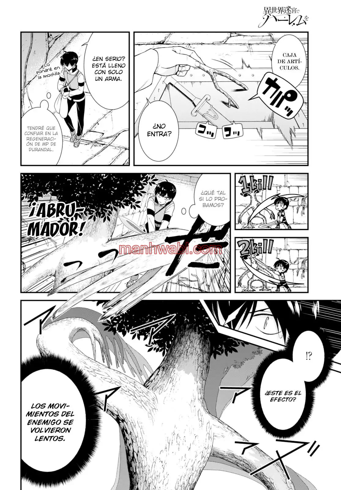 Isekai Meikyuu de Dorei Harem wo - Capítulo 4_2 manhwa